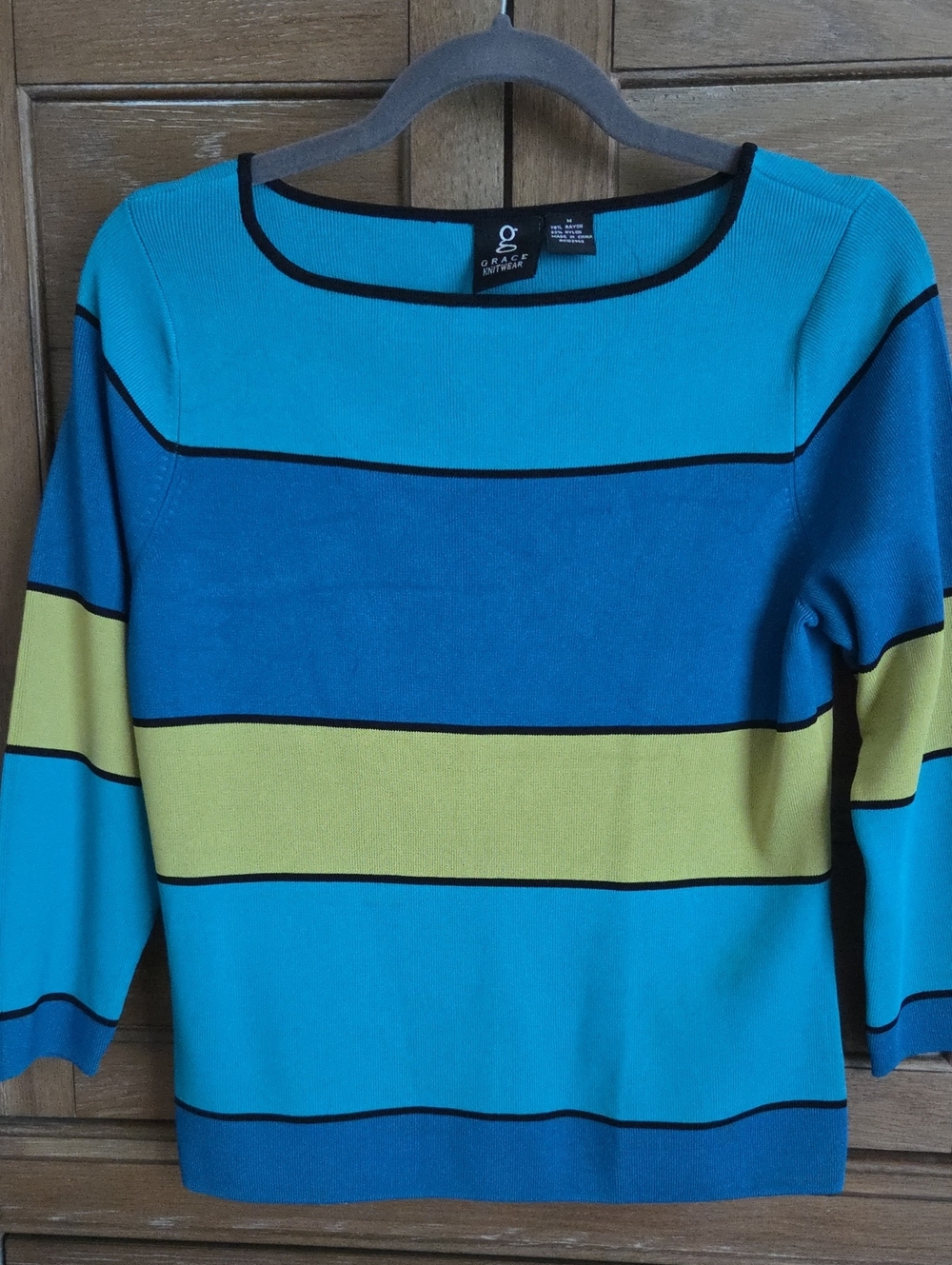 🚦3for$15🚦Grace Elements Striped Boat-Neck Sweater